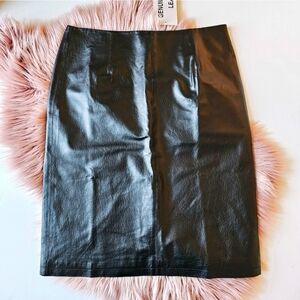 NWT Chadwicks of Boston Genuine Leather Black Pencil Skirt Women’s Size 10T